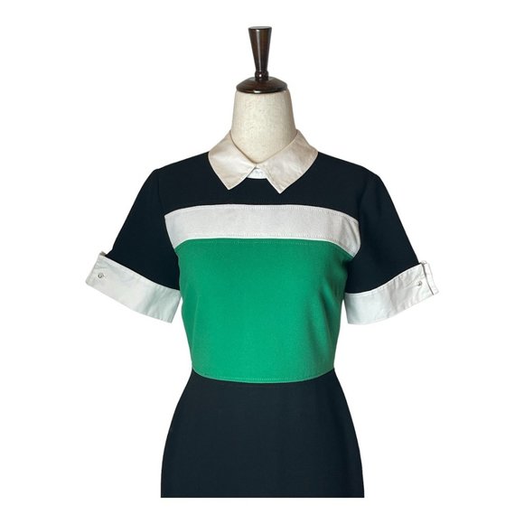 Karl Lagerfeld Black and Green Mini Dress - Picture 2 of 10